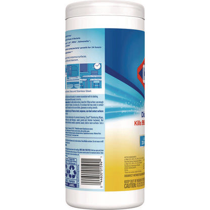 Disinfecting Wipes, Bleach Free Cleaning Wipes, 1-ply, 7 X 8, Crisp Lemon, White, 35/canister, 12 Canisters/carton