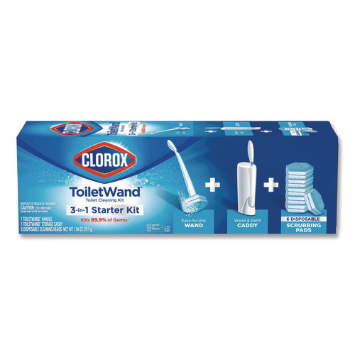 Toiletwand Disposable Toilet Cleaning System: Handle, Caddy And Refills, White