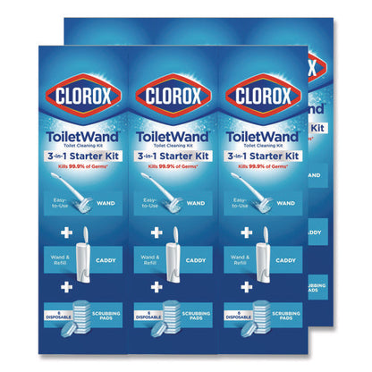 Toiletwand Disposable Toilet Cleaning System: Handle, Caddy And Refills, White, 6/carton