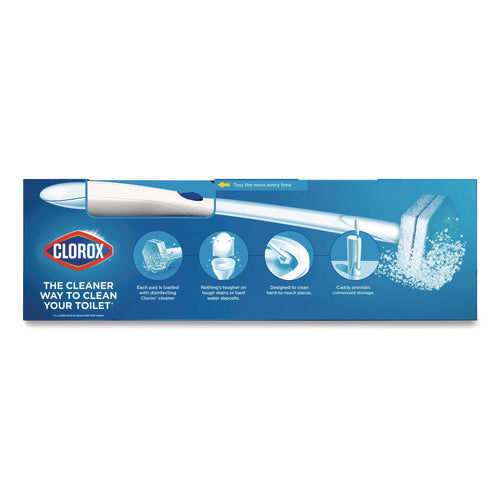 Toiletwand Disposable Toilet Cleaning System: Handle, Caddy And Refills, White, 6/carton