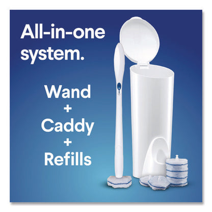 Toiletwand Disposable Toilet Cleaning System: Handle, Caddy And Refills, White, 6/carton