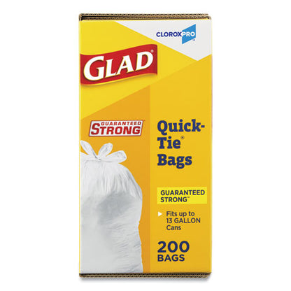 Tall Kitchen Quick-tie Bags, Tie-flap, 13 Gal, 23.75" X 28", White, 200/box