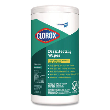 Disinfecting Wipes, 1-ply, 7 X 8, Fresh Scent, White, 75/canister