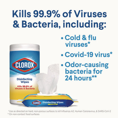 Disinfecting Wipes, Bleach Free Cleaning Wipes, 1-ply, 7 X 8, Fresh Scent/citrus Blend, White, 75/canister, 3/pack, 4/carton