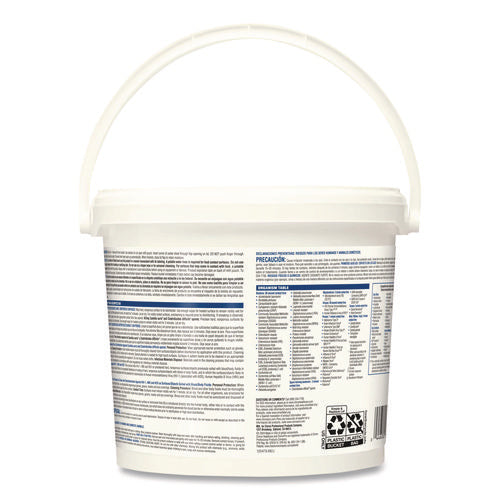 Bleach Germicidal Wipes, 1-ply, 12 X 12, Unscented, White, 110/bucket, 2 Buckets/carton