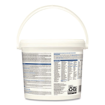 Bleach Germicidal Wipes, 1-ply, 12 X 12, Unscented, White, 110/bucket, 2 Buckets/carton