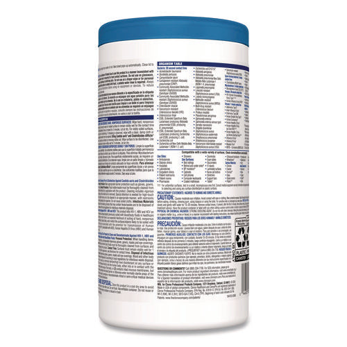 Bleach Germicidal Wipes, 1-ply, 6 X 5, Unscented, White, 150/canister, 6 Canisters/carton