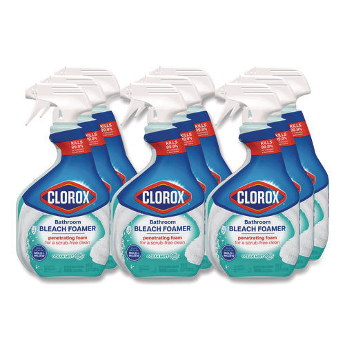Bathroom Foamer With Bleach, Ocean Mist, 30 Oz Spray Bottle, 9/carton