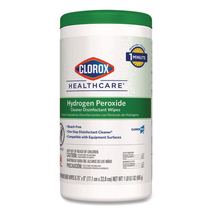 Hydrogen Peroxide Cleaner Disinfectant Wipes, 9 X 6.75, Unscented, White, 95/canister, 6 Canisters/carton