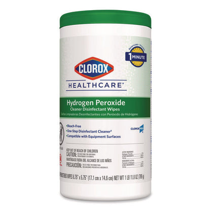 Hydrogen Peroxide Cleaner Disinfectant Wipes, 6.75 X 5.75, Unscented, 155 Wipes/canister