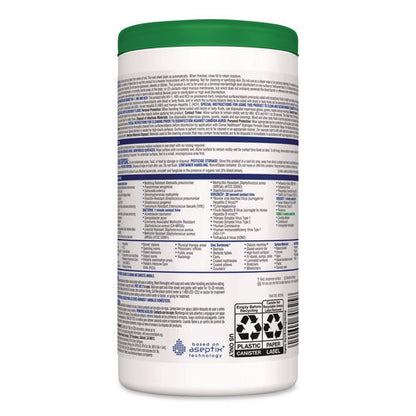 Hydrogen Peroxide Cleaner Disinfectant Wipes, 6.75 X 5.75, Unscented, 155 Wipes/canister