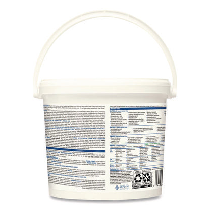 Hydrogen Peroxide Cleaner Disinfectant Wipes, 12 X 11, Unscented, White, 185/bucket, 2 Buckets/carton