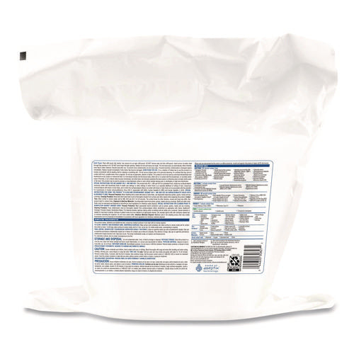 Hydrogen Peroxide Cleaner Disinfectant Wipes, 12 X 11, Unscented, White, 185/pack, 2 Packs/carton
