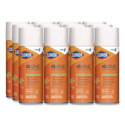 4-in-one Disinfectant And Sanitizer, Citrus, 14 Oz Aerosol Spray, 12/carton