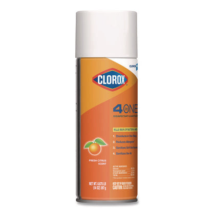 4-in-one Disinfectant And Sanitizer, Citrus, 14 Oz Aerosol Spray, 12/carton