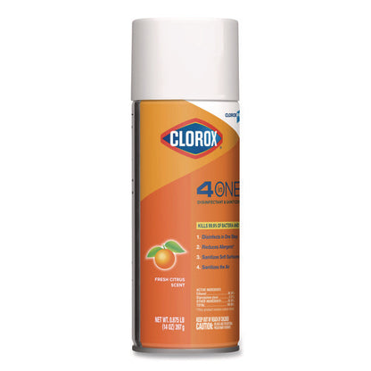 4-in-one Disinfectant And Sanitizer, Citrus, 14 Oz Aerosol Spray