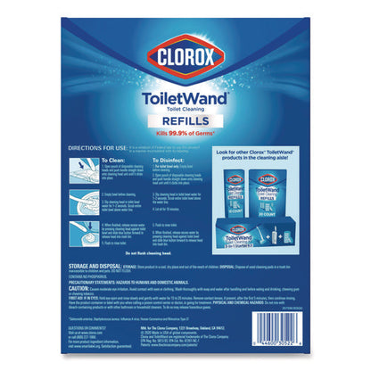 Disinfecting Toiletwand Refill Heads, Toilet Cleaning Scrubbing Pads, Blue/white, 20/pack