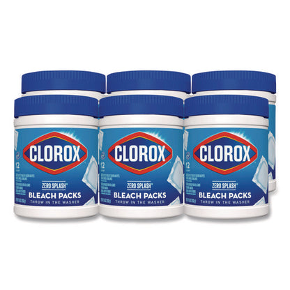 Zero Splash Bleach Packs, Regular, 12 Packs/canister, 6 Canisters/carton