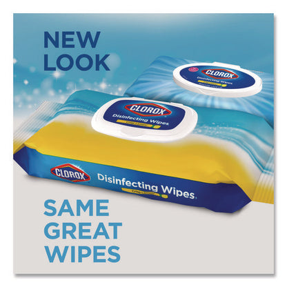 Disinfecting Cleaning Wipes, Flex Pack, 1-ply, 8 X 7, Lemon Scent, White, 75 Towels/box