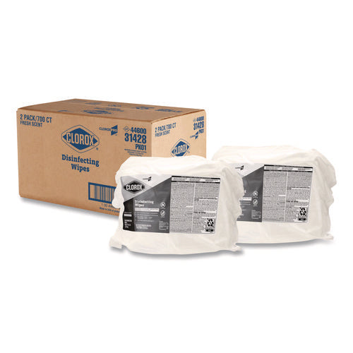 Disinfecting Wipes, 1-ply, 7 X 8, Fresh Scent, White, 700/bag Refill, 2 Bags/carton