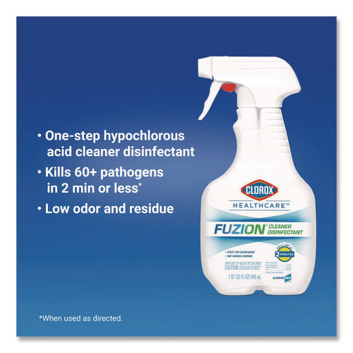 Fuzion Cleaner Disinfectant, Unscented, 32 Oz Spray Bottle, 9/carton