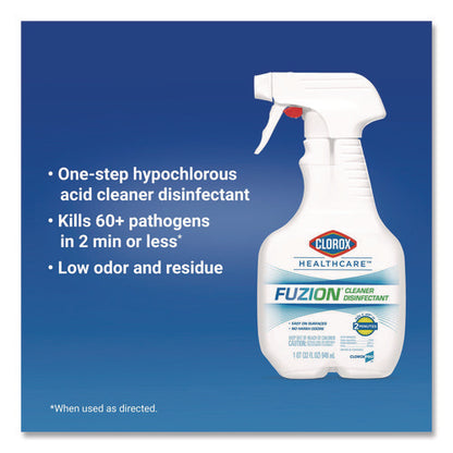 Fuzion Cleaner Disinfectant, Unscented, 32 Oz Spray Bottle, 9/carton