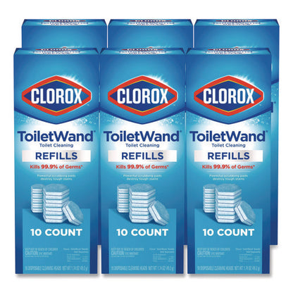 Disinfecting Toiletwand Refill Heads, Toilet Cleaning Scrubbing Pads, Blue/white, 10/pack, 6 Packs/carton