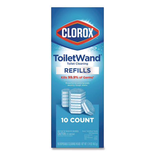 Disinfecting Toiletwand Refill Heads, Toilet Cleaning Scrubbing Pads, Blue/white, 10/pack, 6 Packs/carton