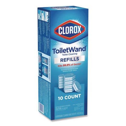 Disinfecting Toiletwand Refill Heads, Toilet Cleaning Scrubbing Pads, Blue/white, 10/pack, 6 Packs/carton