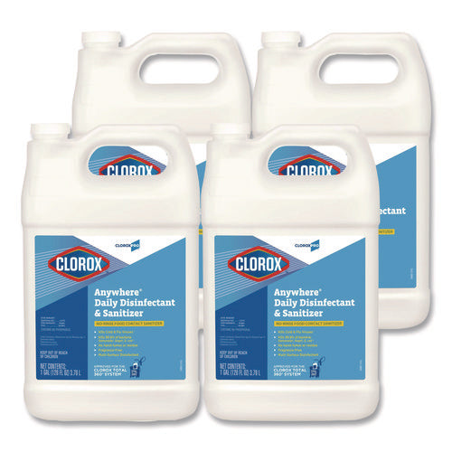 Anywhere Daily Disinfectant And Sanitizer, 128 Oz Bottle, 4/carton