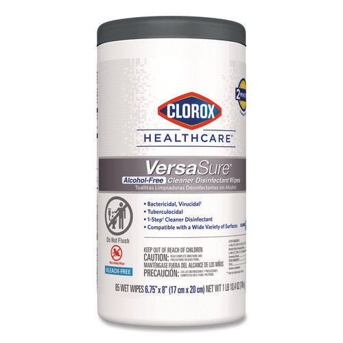 Versasure Cleaner Disinfectant Wipes, 1-ply, 6.75 X 8, Fragranced, White, 85/canister, 6 Canisters/carton