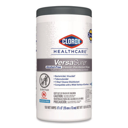 Versasure Cleaner Disinfectant Wipes, 1-ply, 6 X 5, Fragranced, White, 150 Towels/canister