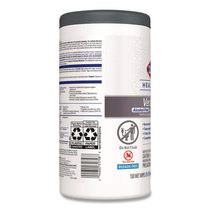 Versasure Cleaner Disinfectant Wipes, 1-ply, 6 X 5, Fragranced, White, 150/canister, 6 Canisters/carton