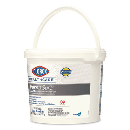 Versasure Cleaner Disinfectant Wipes, 1-ply, 12 X 12, Fragranced, White, 110/bucket