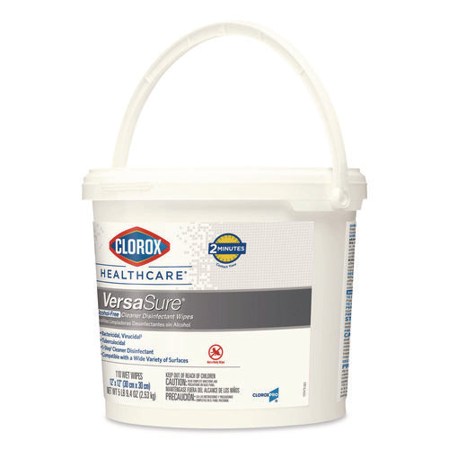 Versasure Cleaner Disinfectant Wipes, 1-ply, 12 X 12, Fragranced, White, 110/bucket, 2 Buckets/carton