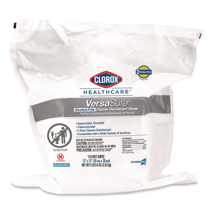 Versasure Cleaner Disinfectant Wipes, Refill, 1-ply, 12 X 10, Fragranced, White, 110/pouch