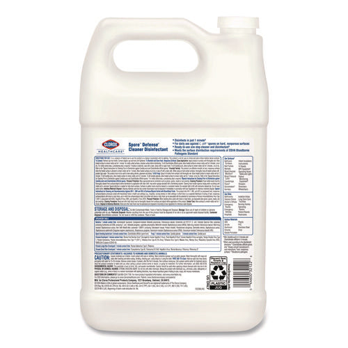 Spore Defense Cleaner Disinfectant, Closed System, 1 Gal Refill Bottle, 4/carton