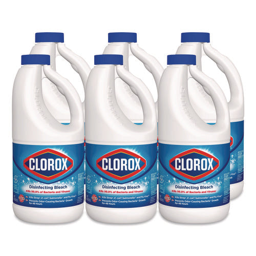 Concentrated Regular Disinfecting Bleach, 43 Oz Bottle, 6/carton
