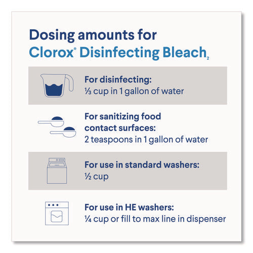 Concentrated Regular Disinfecting Bleach, 43 Oz Bottle, 6/carton