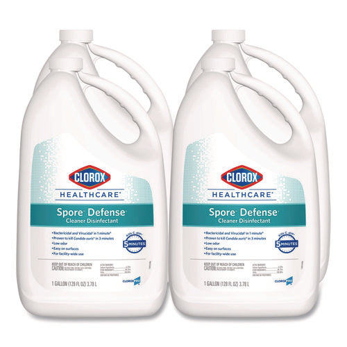 Spore Defense Cleaner Disinfectant, Open System, 1 Gal Refill Bottle, 4/carton