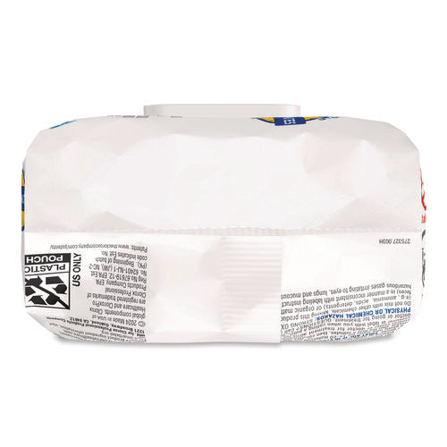 Bleach Germicidal Wipes, Disinfectant Wipes, 1-ply, 6.75 X 9, Unscented, White, 100 Wipes/flex-pack, 6 Flex-packs/carton