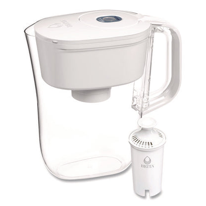 Small 6-cup Water Filter Pitcher With 1 Standard Filter, Denali, White, 2/carton