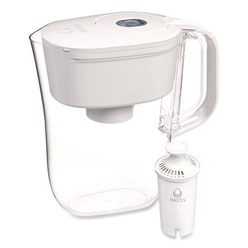 Small 6-cup Water Filter Pitcher With 1 Standard Filter, Denali, White