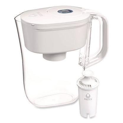 Small 6-cup Water Filter Pitcher With 1 Standard Filter, Denali, White