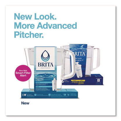 Small 6-cup Water Filter Pitcher With 1 Standard Filter, Denali, White