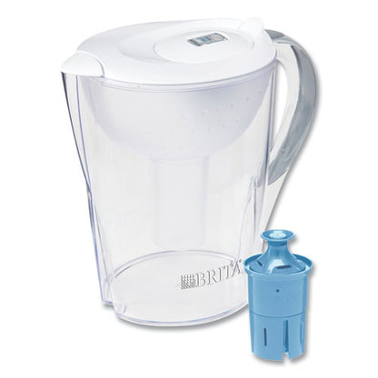 Pacifica Pitcher With Longlast+ Filter, 10 Cups, White/clear