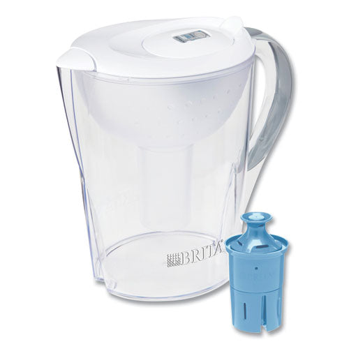 Pacifica Pitcher With Longlast+ Filter, 10 Cups, White/clear