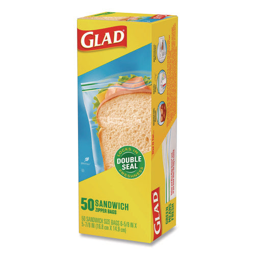 Zipper Food Storage Plastic Sandwich Bags, 6.63 X 5.88, Clear, 50 Bags/box, 12 Boxes/carton