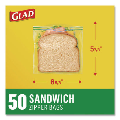 Zipper Food Storage Plastic Sandwich Bags, 6.63 X 5.88, Clear, 50 Bags/box, 12 Boxes/carton
