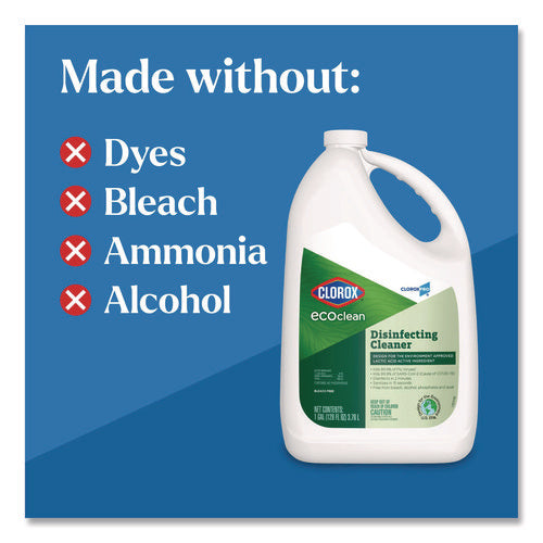 Clorox Pro Ecoclean Disinfecting Cleaner, Unscented, 128 Oz Refill Bottle, 4/carton